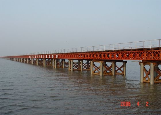 Span 6-54m Steel Prefabricated Steel Bridge Army Temporary Bridge