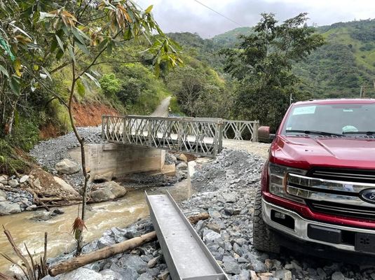 Double Lane 30ft-180ft Steel Bailey Bridge Construction Q345B Grade